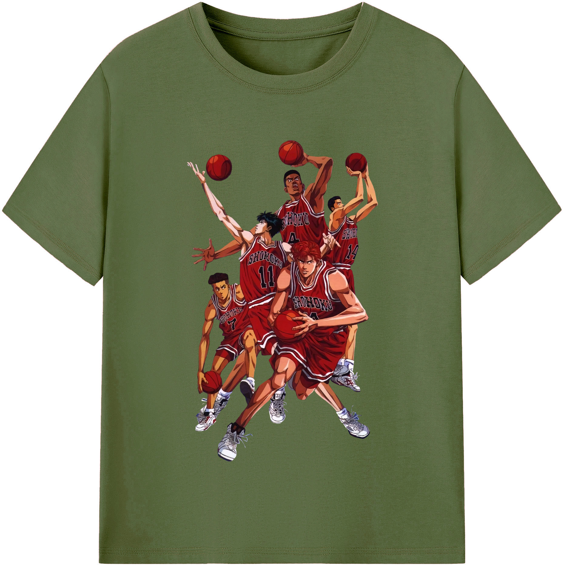 SLAM DUNK／スラムダンク 綿100％半袖Tシャツ（フロントプリント）